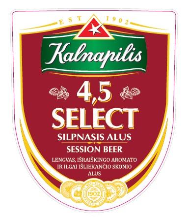 Prekės ženklas: EST 1902 Kalnapilis 4,5 SELECT SILPNASIS ALUS SESSION BEER
